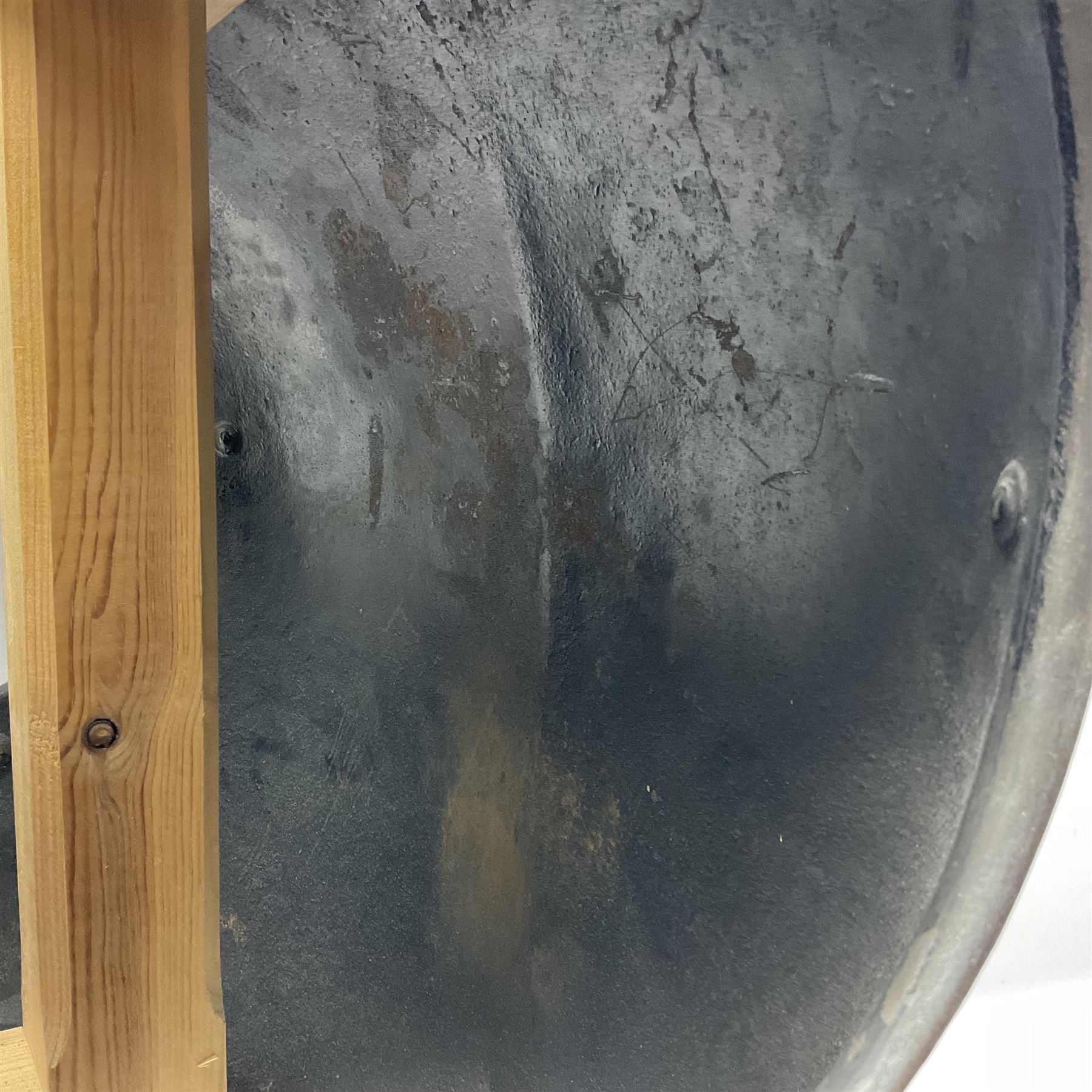 French 2nd Empire Cuirassiers breastplate and backplate, both marked internally along the bottom flange August 1862 for the Premier Guard Lancers No.450; on modern wooden display stand