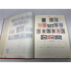 Single album collection of King George VI stamps, including Aden, Antigua, Ascension, Australia, Bahamas, Bahrain, Barbados, Basutoland, Bechuanaland, Bermuda, British Solomon Islands, Brunei, Burma, Cayman Islands, Dominica, Falkland Islands, Gambia, Gilbert and Ellice Islands, Gold Coast, Great Britain 1939-48 set to one pound including ten shilling dark blue, Grenada, Hong Kong, India, Ireland, Jamaica, Leeward Islands, Malta, Mauritius, New Zealand etc