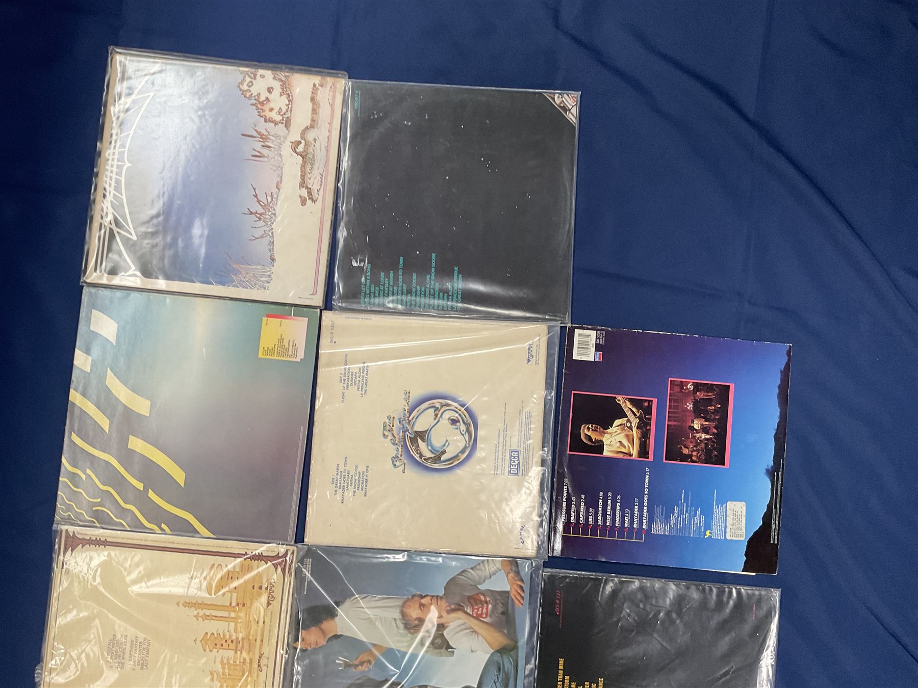 Camel vinyl LPs including 'Moonmadness', 'Mirage', 'Rain Dances', 'I Can See Your House From Here', 'Breathless', 'Nude' etc (10)