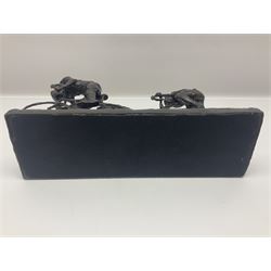 Grant Palmer; Wheels On Fire, limited edition bronze of cyclists, H21cm