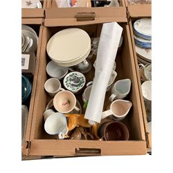 Beswick Labrador and donkey together with Royal Evesham ceramics and other decorative ornaments, in six boxes 
