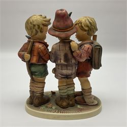 Hummel figure group by Goebel, School Boys, together with a similar Hummel figure group, Follow the Leader, tallest H19cm