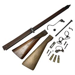 Quantity of spare parts for .577/450 Martini Henry rifle including two stocks, fore-end etc