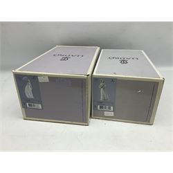 Two Lladro figures, comprising Innocence in Bloom no 7644 and Afternoon Promenade no 7636, both with original box, H28cm