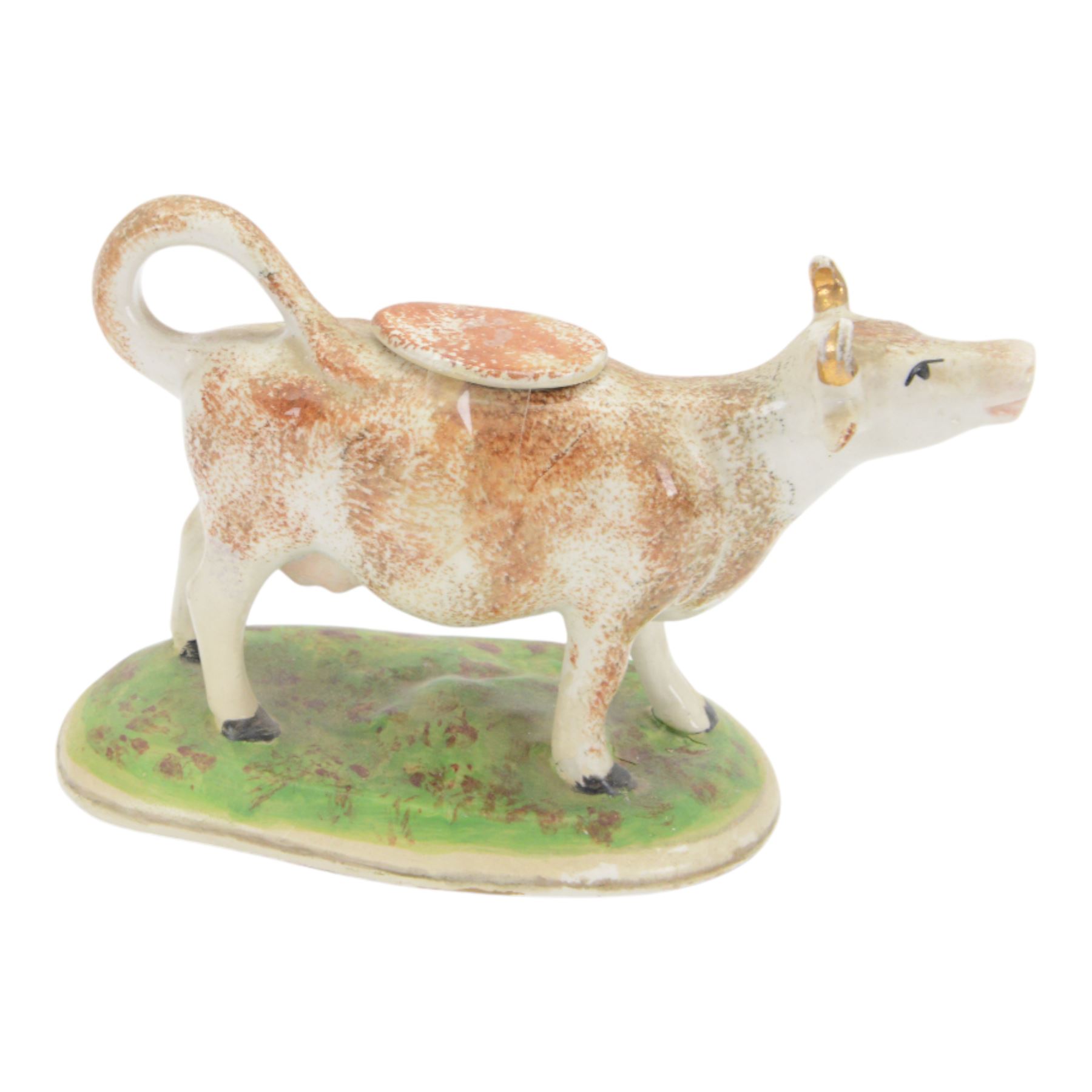 Collection of 19th century and later cow creamers, including three black glaze examples, two mottled brown examples etc  