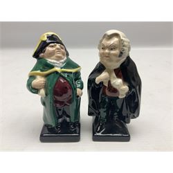 Seventeen Royal Doulton Charles Dickens figures, to include Bumble, Sairey Gamp, Scrooge, Dick Swiveller, Little Nell etc, all with printed marks beneath