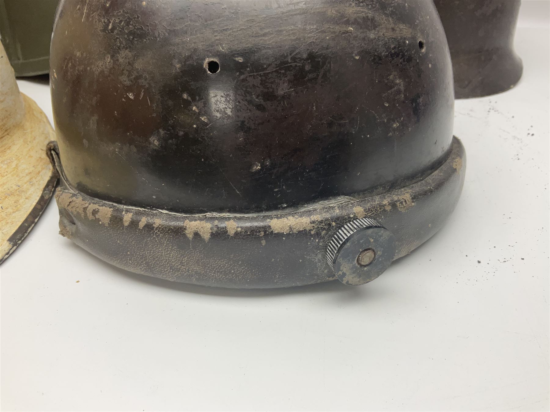 Six various helmets/liner including WW2 French Tank & Motorcycle