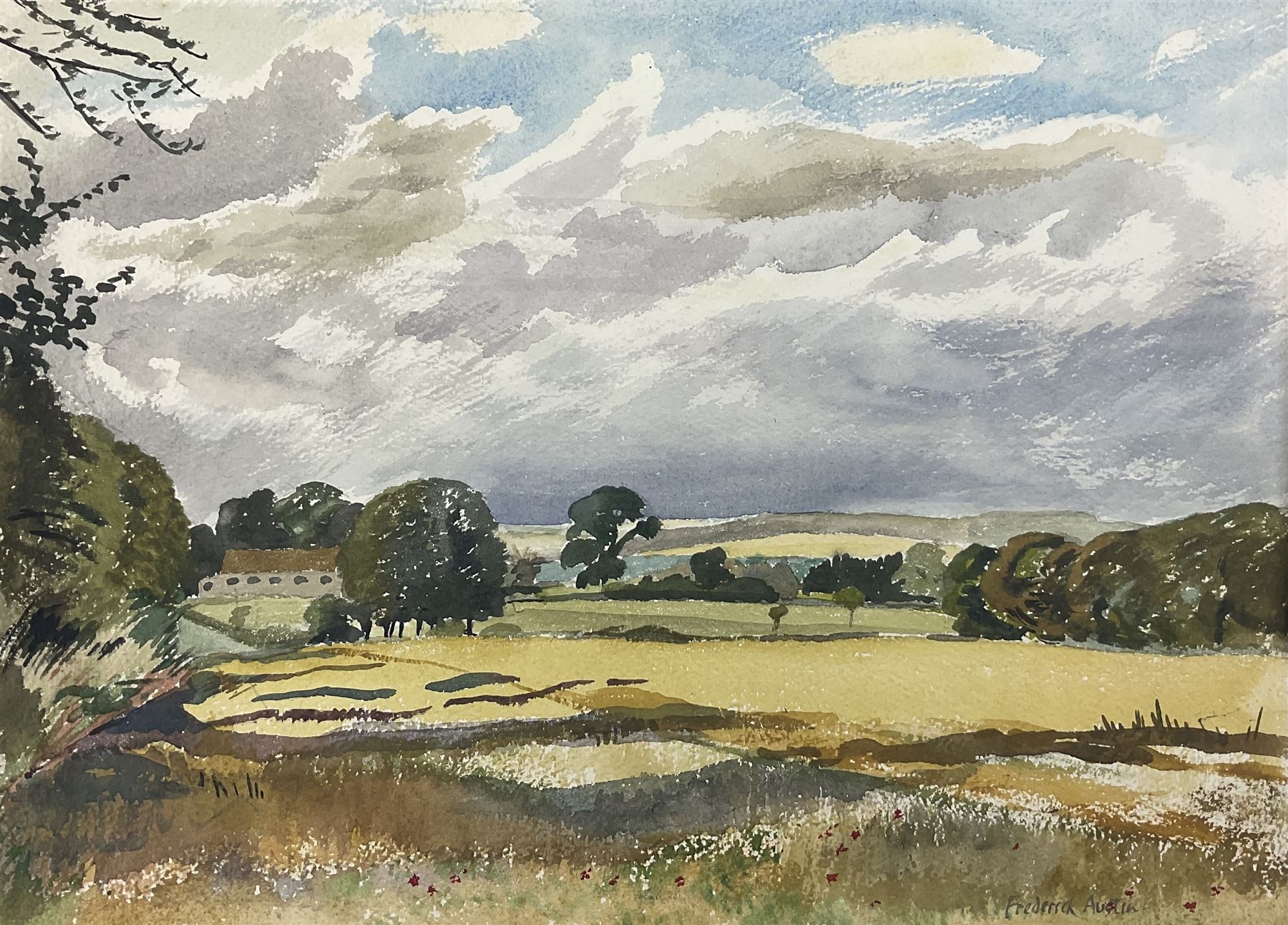 Frederick George Austin (British 1902-1990): Summer Fields, watercolour signed 27cm x 38cm (unframed)
Provenance: direct from the granddaughter of the artist