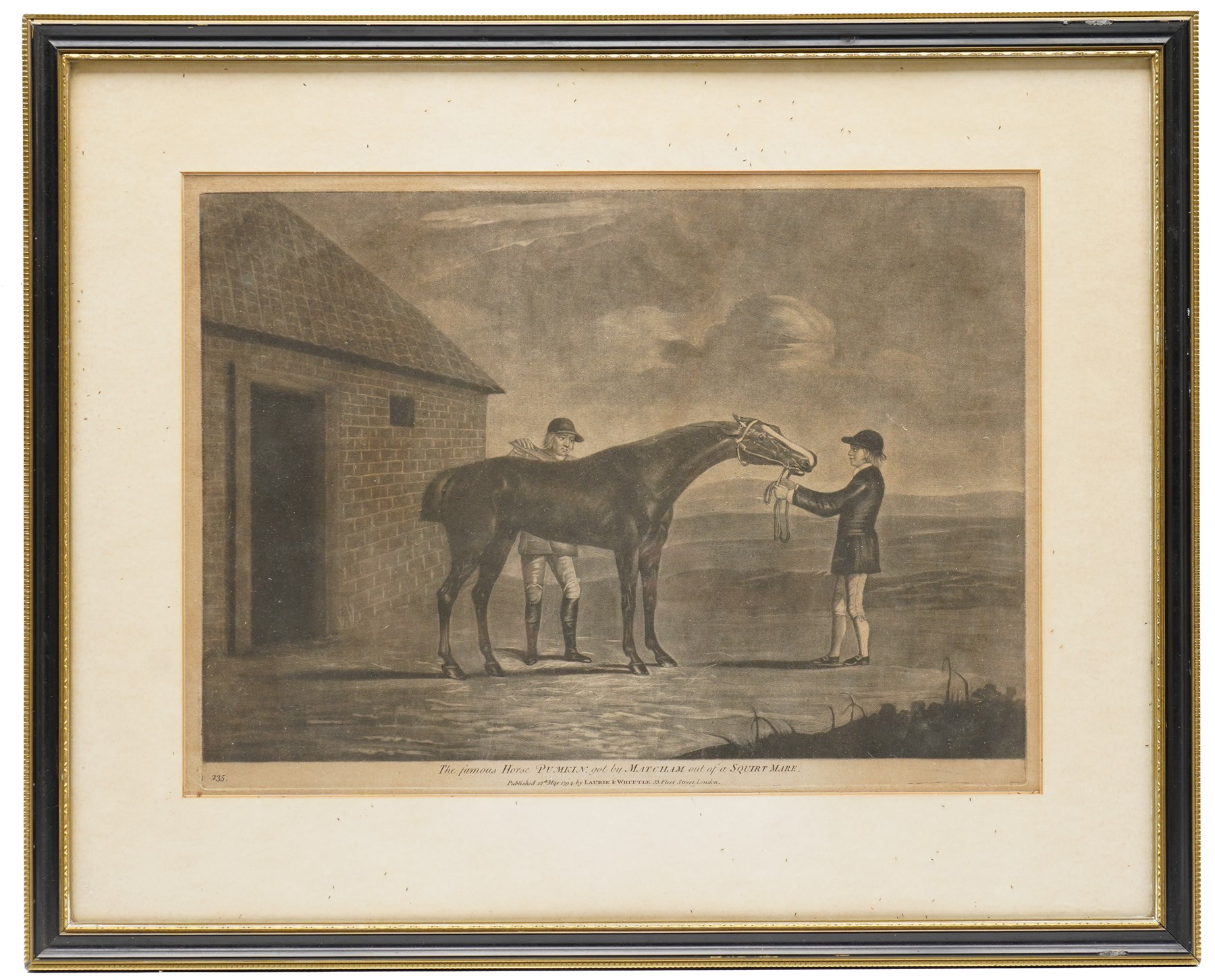John June (British fl.1740-1770) after Francis Sartorius (British 1734-1804): 'The Famous Horse Pumkin', etching p.1794 unsigned 25cm x 35cm; John Harris Jr. (British 1791-1873) after Major General Walter Fane (British 1828-1885): 'Portraits - 2nd Punjab Cavalry', hand-coloured etching p.1856 unsigned 26.5cm x 35cm (2)
