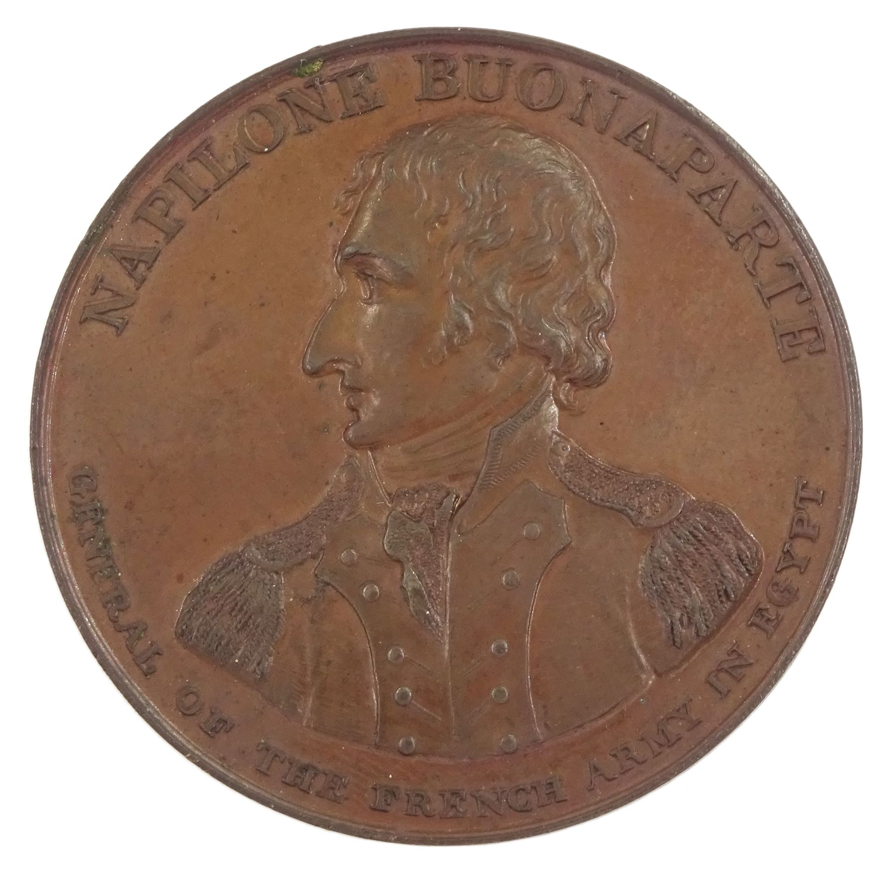 Napoleon Bonaparte commemorative bronze medallion, 'General of the French army in Egypt', 'Landed at Alexandria July 2 1798'