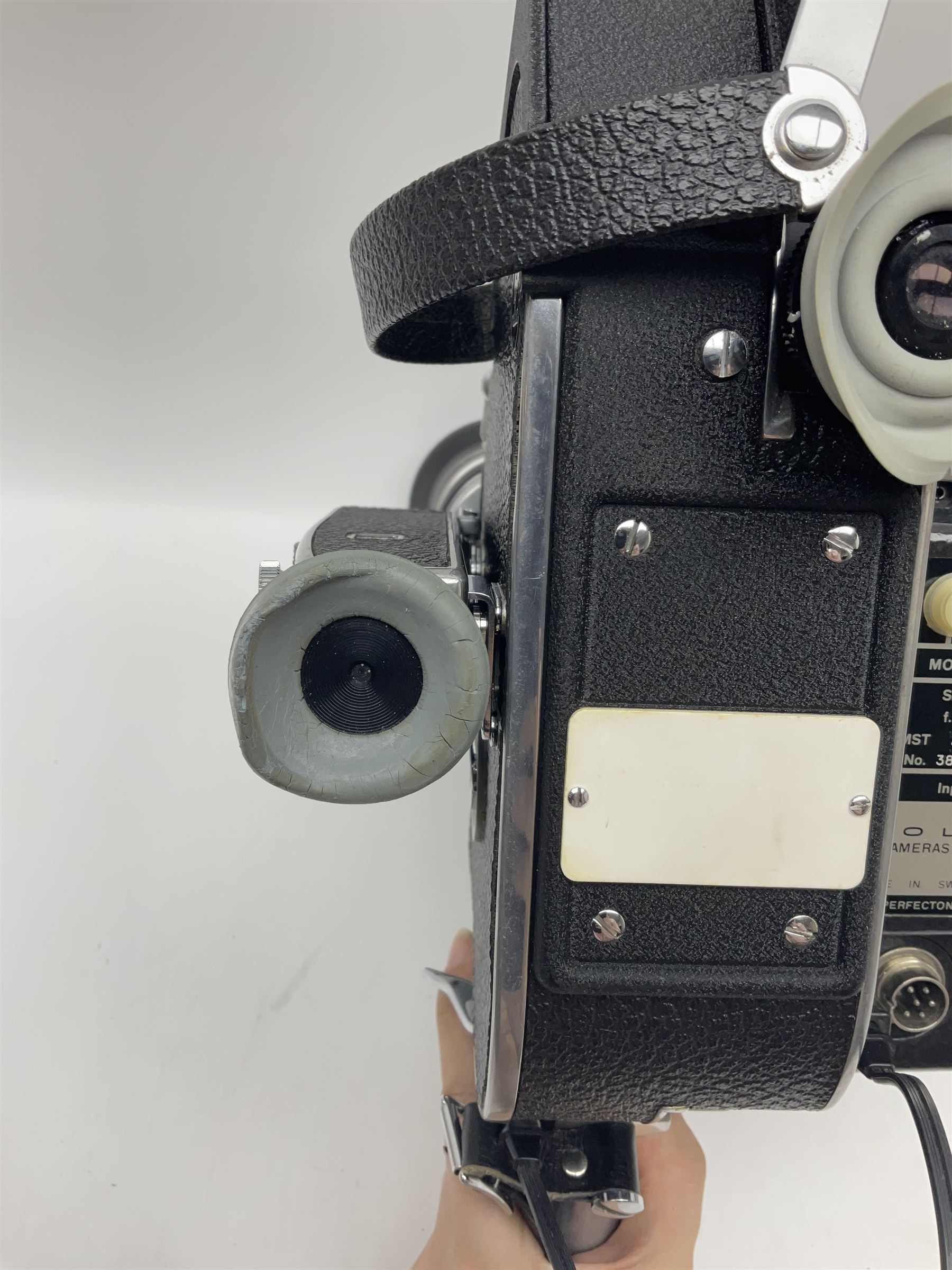 Bolex H16 RX5 camera body, serial no. 245758, with ' Kern Paillard Vario Switar 1:1.9 f=16-100mm POE Bolex H16RX' lens, Bolex 400ft magazine, etc, all in Bolex large flight case