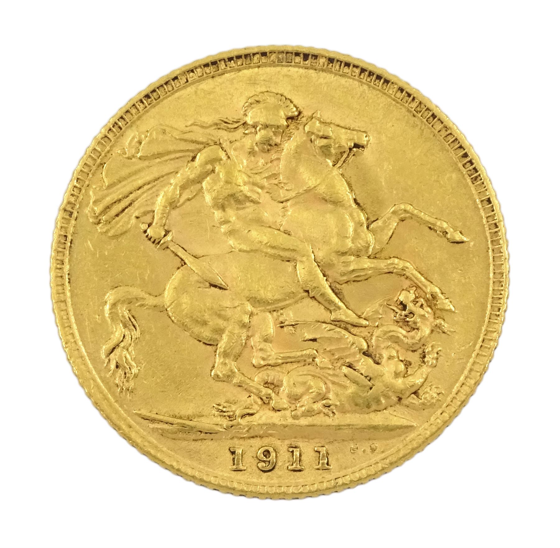 King George V 1911 gold full sovereign coin