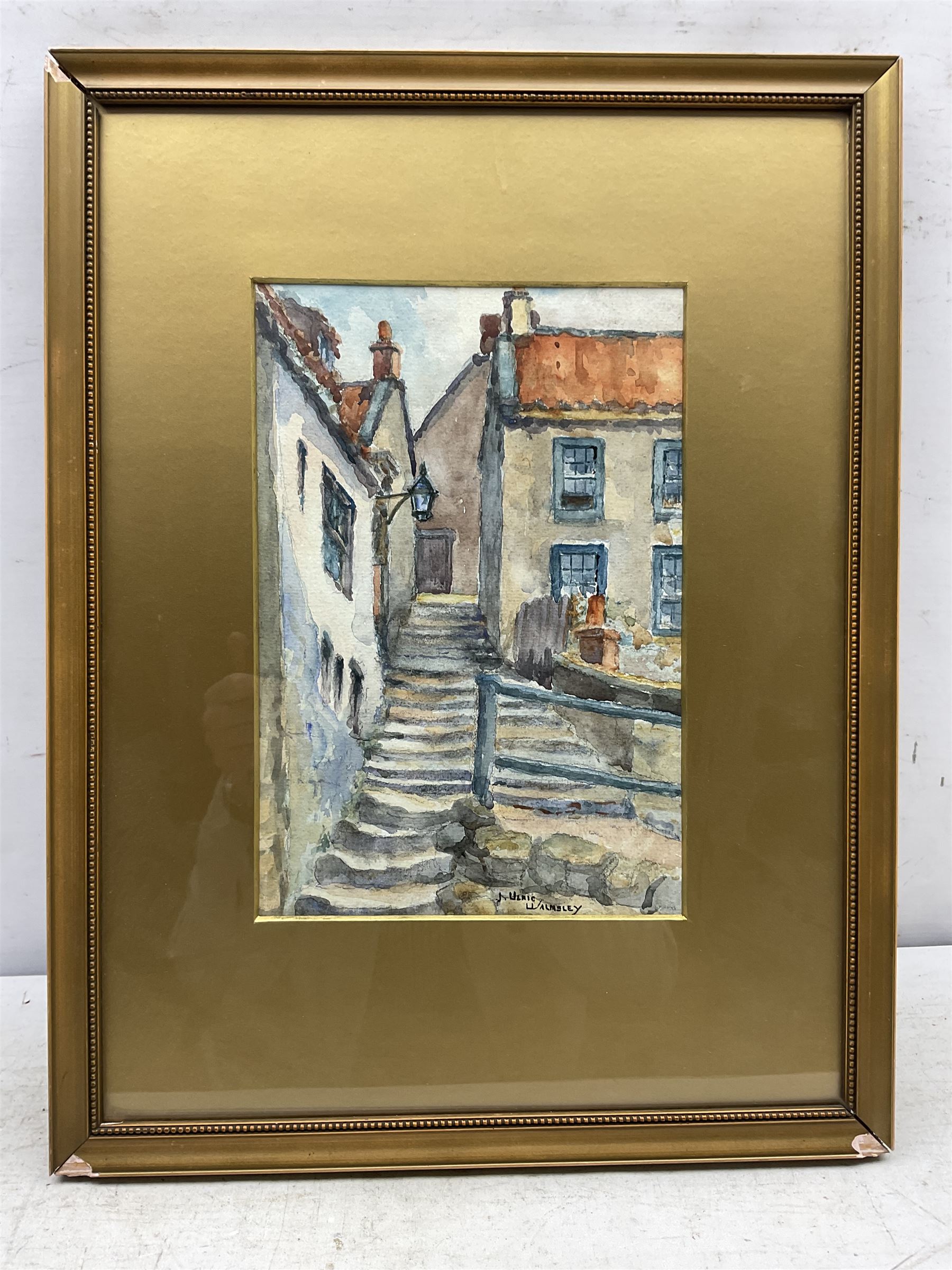 James Ulric Walmsley (British 1860-1954): Street in Robin Hood's Bay, watercolour signed