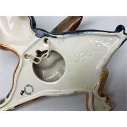 Set of five Beswick graduated wall mounting figures of flying ducks, models from 596/0 to 596/4, largest L29cm