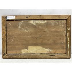 Joseph Knight (British 1837-1909): 'Conway' Heathland, oil on panel signed, titled verso 20cm x 37cm