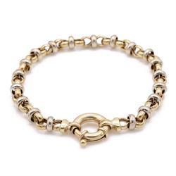 14ct two-tone gold circular link bracelet