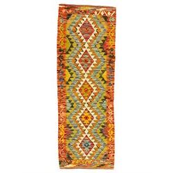 Chobi Kilim multi-coloured ground geometric design rug