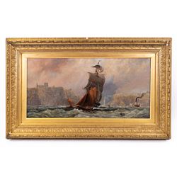 Richard Weatherill (British 1844-1923): Sailing Vessels and Steam Tug leaving Whitby Harbour, oil on canvas signed 37cm x 75cm 
Provenance: private collection, purchased David Duggleby Ltd 6th November 2020 Lot 97