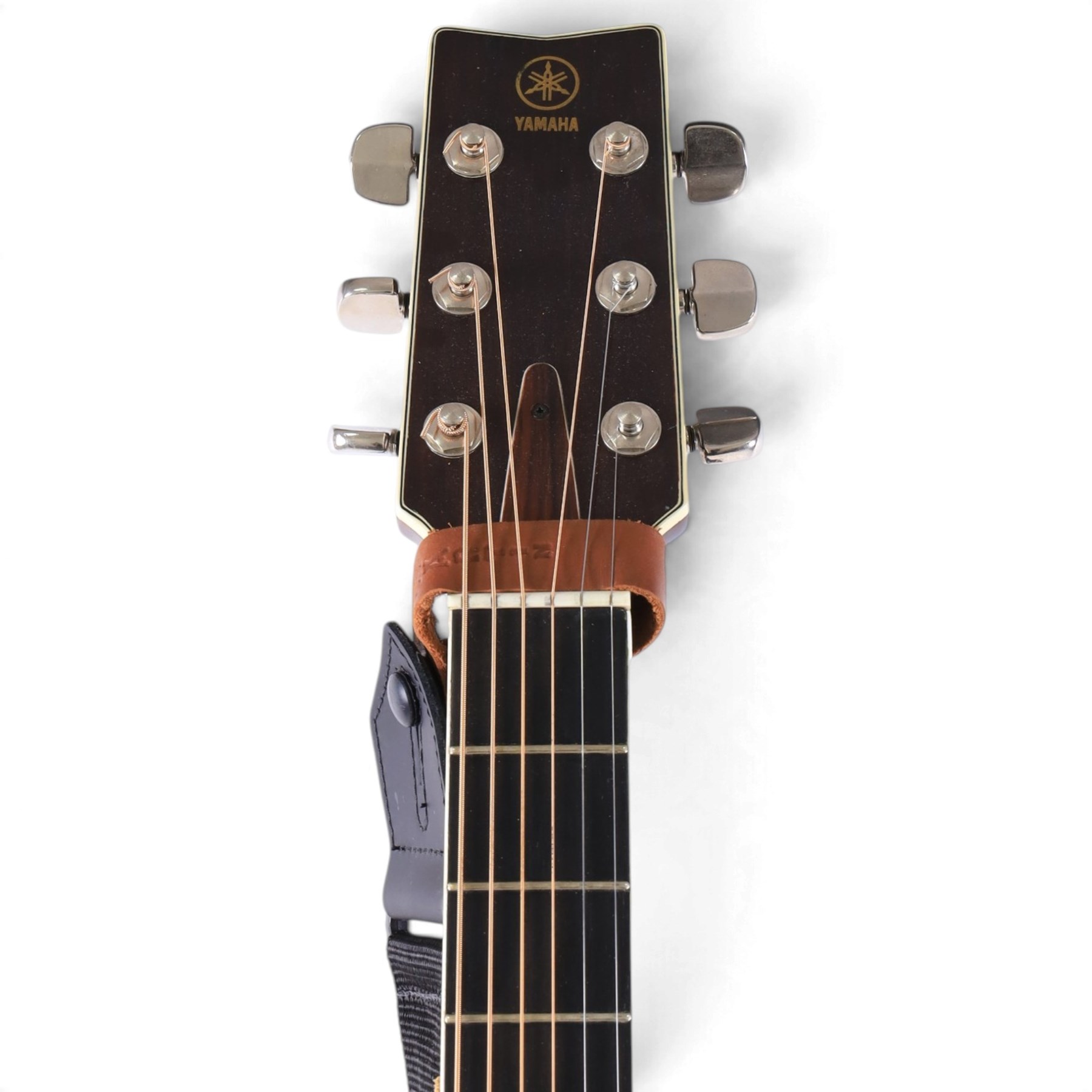 Yamaha FG-1200J acoustic guitar, made in Taiwan circa 1976, serial no. 60714221, with mother of pearl inlay to body, finger board and back, contained within a fitted hardcase, L103cm