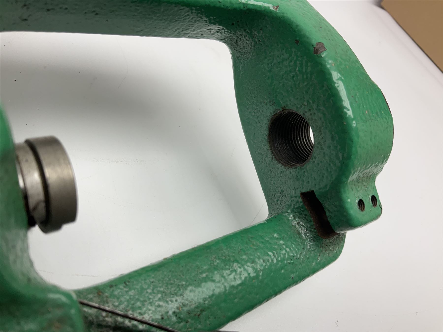 RCBS single station loading press with shell holder and powder funnel; and boxed Lee Powder Measure Kit