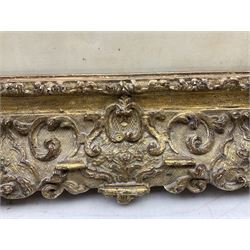 FRAMES - 19th century ornate gilt wood picture frame, aperture 47cm x 39cm