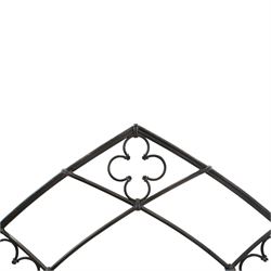 And So To Bed - 'Gothic' 6ft super king with slatted base, forged iron construction with silvered finish, wooden slatted base 