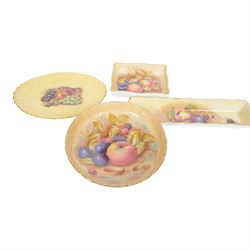 Aynsley Orchard Gold pattern, including coffee can and saucer, clock, vase, jug etc, vase H20cm
