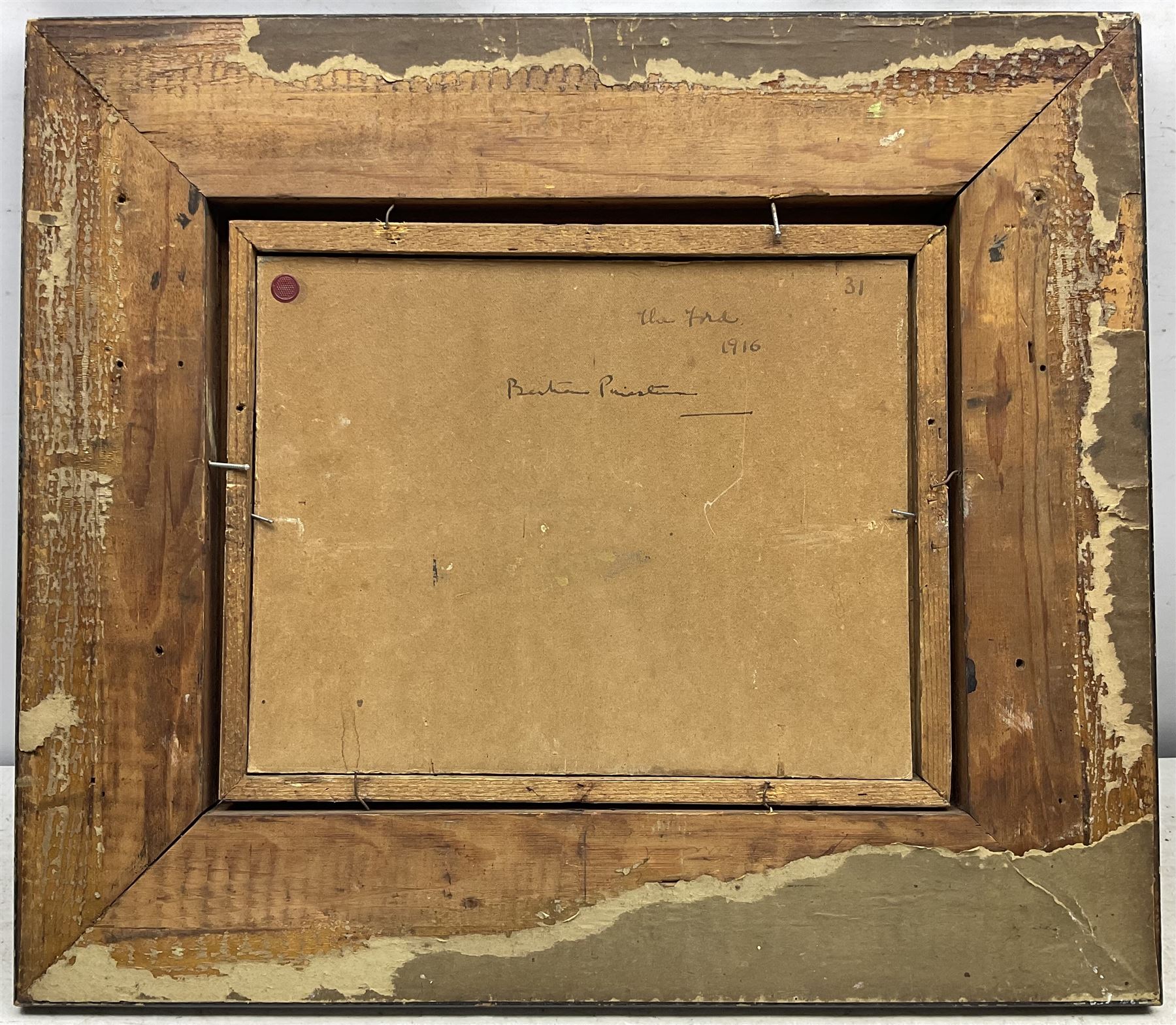 Bertram Priestman RA ROI NEAC (British 1868-1951): 'The Ford', oil on board signed with initials and dated '16, signed and titled verso 20cm x 25cm