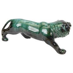 Blue Mountain Pottery, large tiger, together with two dolphins and two brown bears 