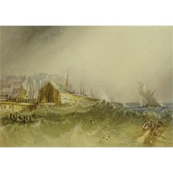  Henry Barlow Carter (British 1804-1868): Burlington Quay Bridlington, watercolour unsigned 23cm x 32cm  