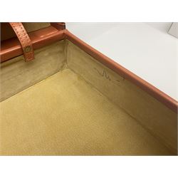 Papworth of Cambridge  leather attaché case, with brass fittings, with internal stationary compartments, H34cm, L47cm 