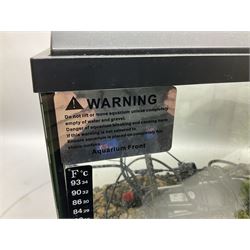Two fish aquariums, comprising Interpet Aquapod LED starter kit 45l and PAH Fishbox 48l, with various accessories, tallest H40cm