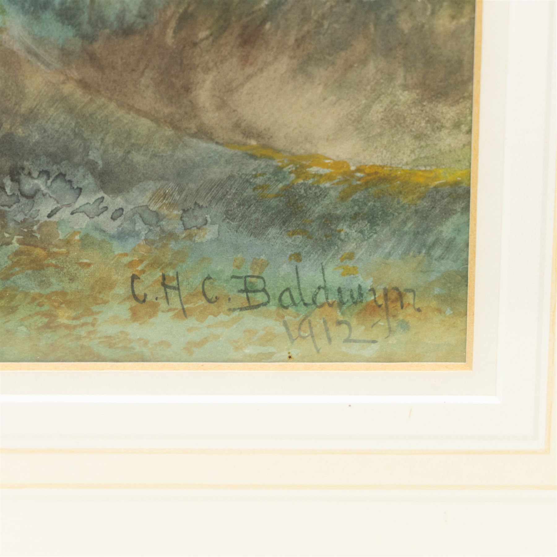 Charles Henry Clifford Baldwin (British 1849-1943): Woodland Lake Scene with Birds and Pheasants, set three watercolours signed max 45cm x 29cm (3) 
Notes: Baldwin was a longstanding artist for Royal Worcester