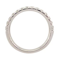 Platinum round brilliant cut diamond half eternity ring, hallmarked, total diamond weight approx 0.35 carat