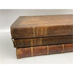 Six 19th century leather bound books of music comprising Graduale Juxta Missale Romanum and Antiphonarium Romanum. Both 1828 Divione; Graduel Romain and Psautier Romain. Both 1859 Digne/Paris; Graduel Romain. 1872 Marseille; and Missale Romanum. 1853 Mechliniae (6)
