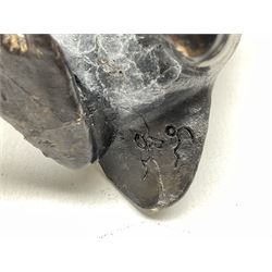 Steve Boss (British 1970-); Bronze figure group of a family of Emperor penguins, entitled Waddle, all with artists monogram beneath, tallest H12cm