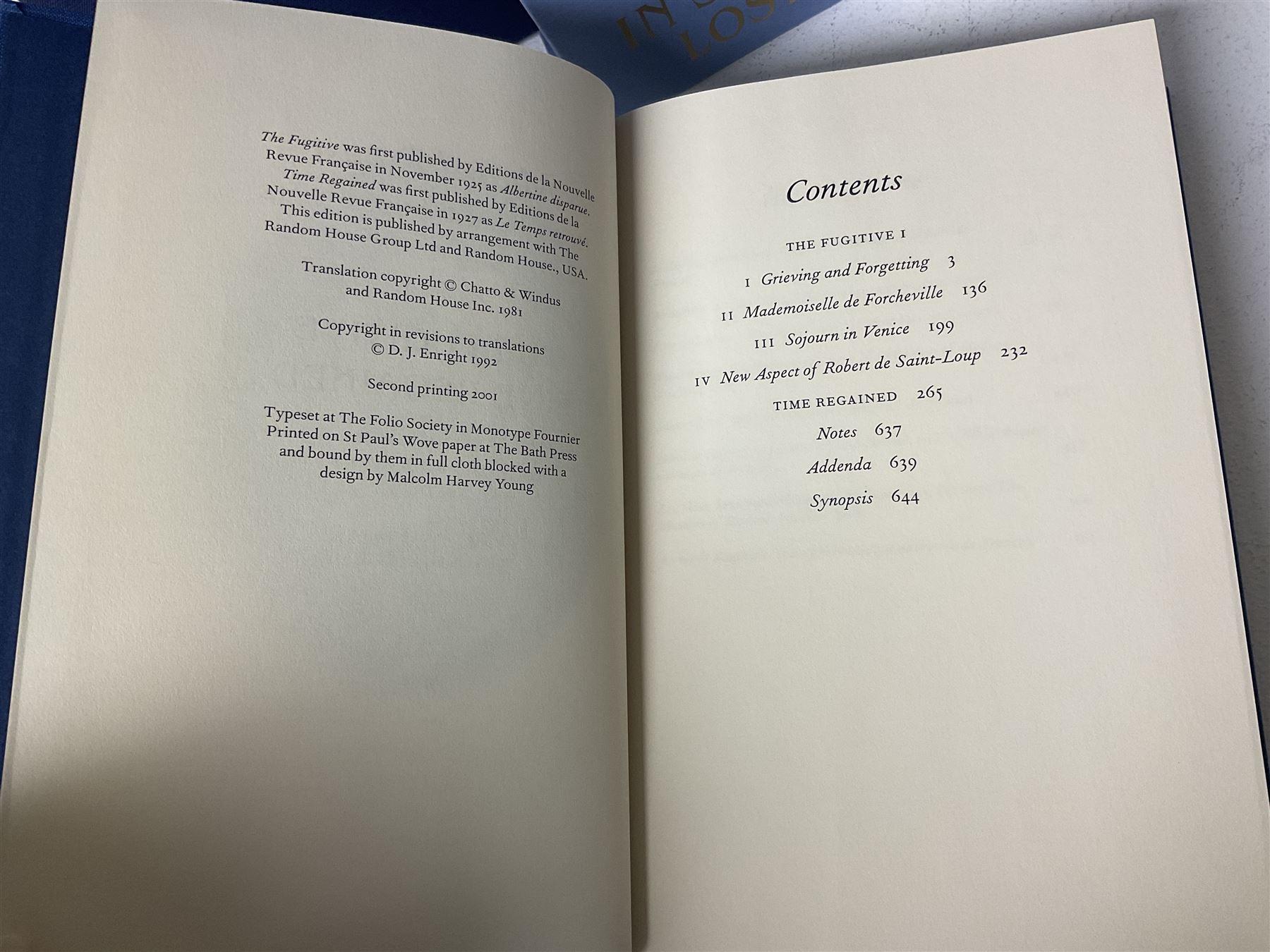 Folio Society; Marcel Proust, In Search of Lost Time, six volumes in two slipcases