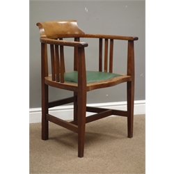  20th century mahogany armchair, serpentine upholstered seat  