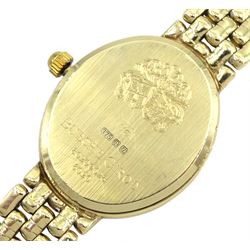 Bueche Girod 9ct gold ladies quartz wristwatch, on 9ct gold bracelet