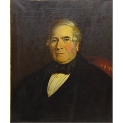  English School (19th/early 20th century): Portrait of a Gentleman, oil on canvas signed with initials J.E.W 59cm x 49cm  