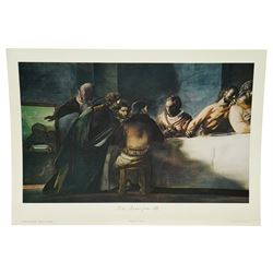 Pietro Annigoni OMRI (Italian 1910-1988): 'Ultima Cena' - The Last Supper and Preparatory Studies, set ten colour prints with two original folders, one signed in pen 50cm x 35cm (10) (unframed)