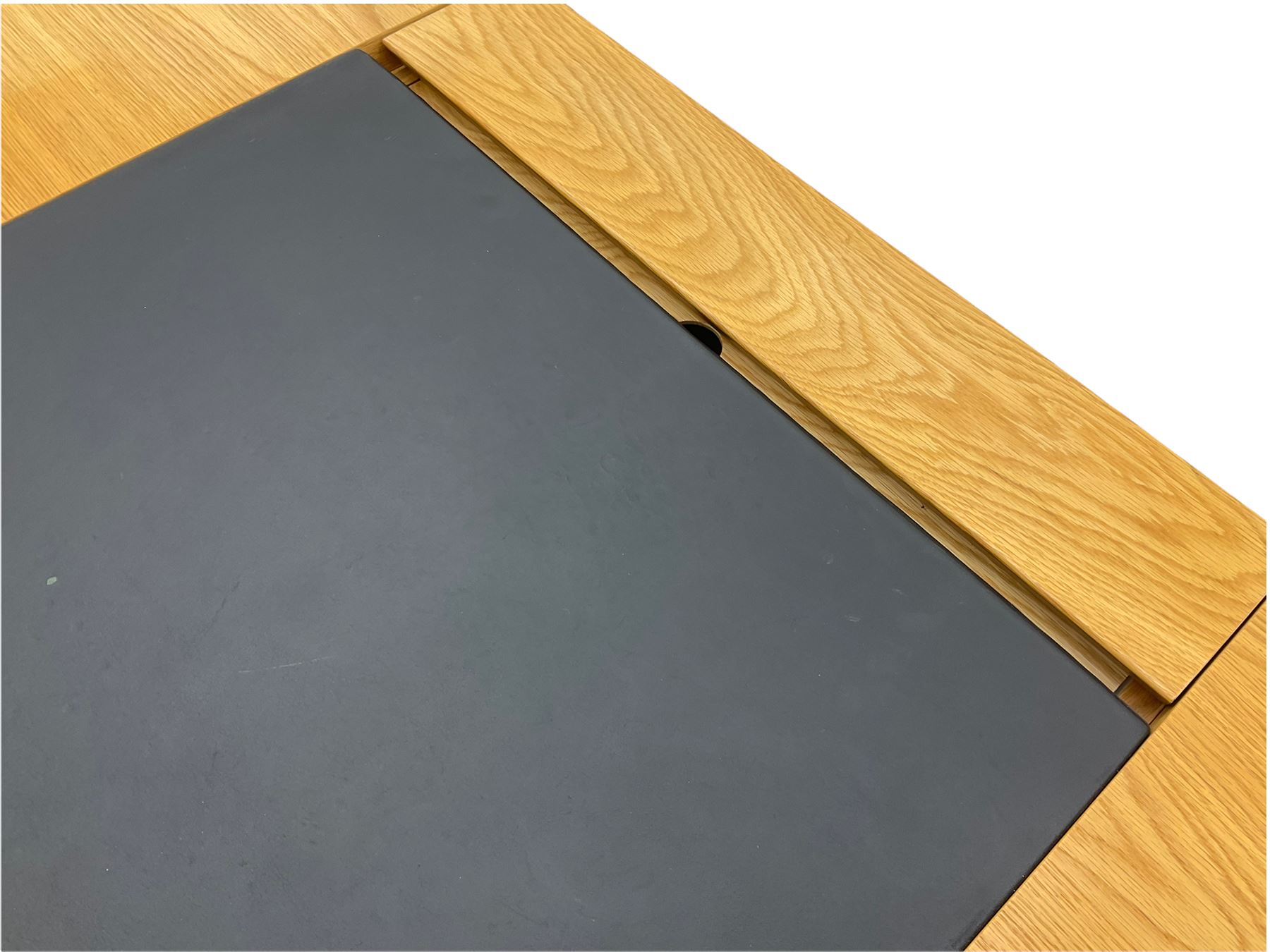 Marks and Spencer Home - light oak office desk, fitted with drawers, inset writing surface with hinged compartment