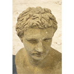  Stone effect classic style bust of Hermes, H65cm  