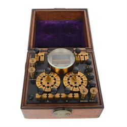 Early 20th century Telegraph Works Line Testing Set, no. 737, stamped Telegraph Works Silv...