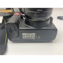 Nikon D40 camera body, serial no 742750, with Nikon 'AF-S Nikkor ED 18-55mm 1:3.5-5.6GII' lens, and case