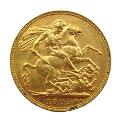  1909 gold full sovereign   