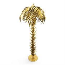 Manner of Maison Jansen - Large gilt metal floor standing standard lamp in the form of a p...