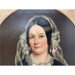 Mrs Richard Hardey (Hannah Maria Hudson) (Hull 1815-1865): George Earle (1782-1863) and Mary Foster - Half Length Portraits, pair oval oils on canvas, the latter signed and dated 1854 verso 74cm x 62cm (2) 

Notes: Hannah Maria Hudson, daughter of Wesleyan Minister Revd. Benjamin Brook Hudson and his wife Hannah, was born in Dumfries in 1815, but soon moved to Barrow upon Humber where her father was a minister. She married Mr Richard Hardey (1816-1889) on 23rd April 1840 and the couple moved to Hull. Hannah worked as a talented, if relatively unknown, portrait painter, working under the name of 'Mrs Richard Hardey'. Sadly, Hannah developed breast cancer and died in January 1865, while Richard went on to work as a successful portrait photographer. 

George Earle Jnr was the son of George Earle Snr (1748-1827), who migrated to Hull c.1777 and established himself as a stonemason, architect and speculative builder, and Mary Hargrave, daughter of stone mason and carver-gilder, Jeremiah Hargrave. George Jnr. married Mary Foster at St Mary's Church, Sculcoates on 19th February 1811, and, alongside his brother Thomas, established a business as Hull merchants who were, for a time, the town's leading importers of slate, stone, and Italian marble. In the 1851 census, he is listed as a 'Merchant, Ship Owner & Cement Manufacturer'. George Jnr's nephews Charles Foster Earle (1819-1870) and William Joel Earle (1824-1871) would go on to found C and W Earle (Earle's Shipbuilding) in 1845, having bought the Junction Foundry from James Livingston who built the first iron steam packet in 1831.