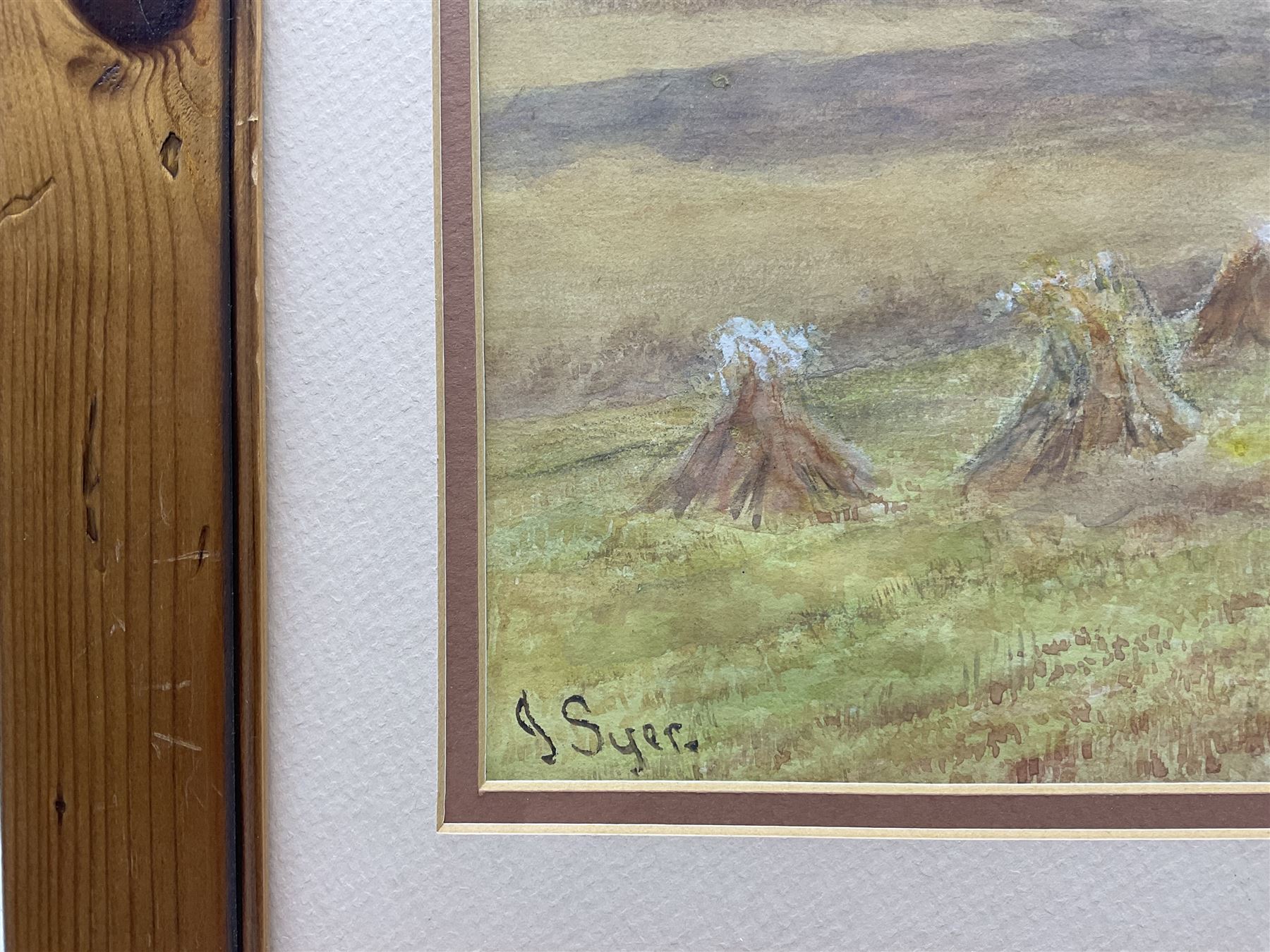 John C Syer (British 1844-1912): Haymaking above Sandsend, watercolour signed 30cm x 48cm; Kate E Booth (British fl.1850-1898): 'On the Staith - Whitby', watercolour signed and titled 25cm x 33cm (2)