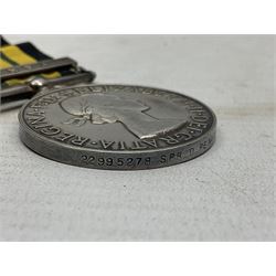 Elizabeth II Africa General Service Medal with Kenya clasp awarded to 22995278 Spr. D. Penrose R.E.; and Elizabeth II Imperial Service Medal awarded to George Henry Cox; both with ribbons (2)